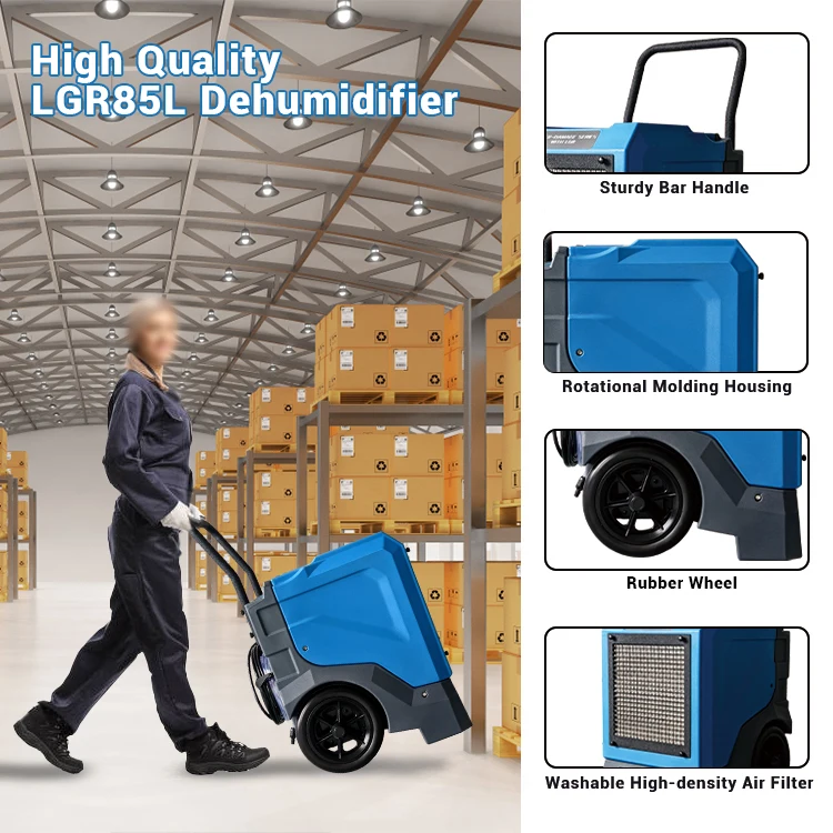 Commercial 175 Pints R32 Industrial Dehumidifier Machine For Water Damage Restoration