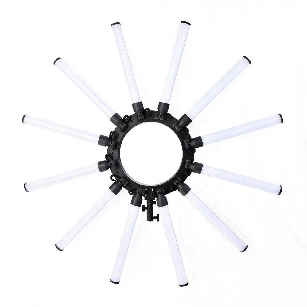 FEL-180 Photographic Video ring lighting 6 Tubes 336 led 3200-5500k 120w Dimmable Angle-Adjustable Professional Fill Light Stand