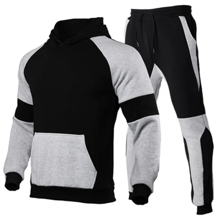 Spring Autumn Color Block Men Sweatsuit Casual Couple Tracksuit Joggers Hoodie Men Two Piece Set