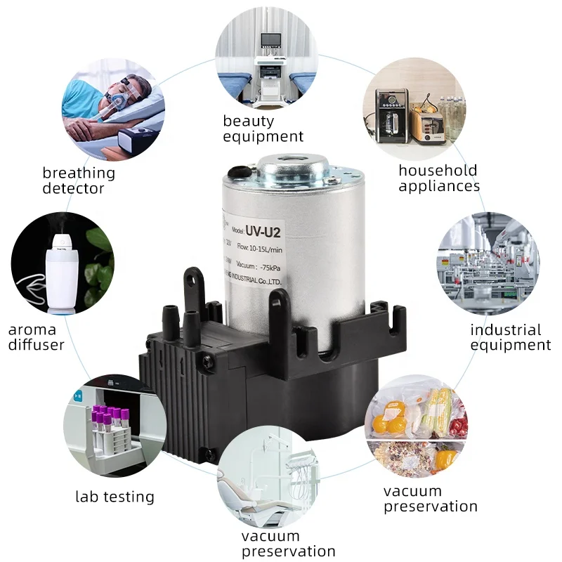 -75kpa 12V/24V/220V Small DC Vacuum Piston Pump Air Compressor Pump Head For Printing Machine Or Vacuum Packing