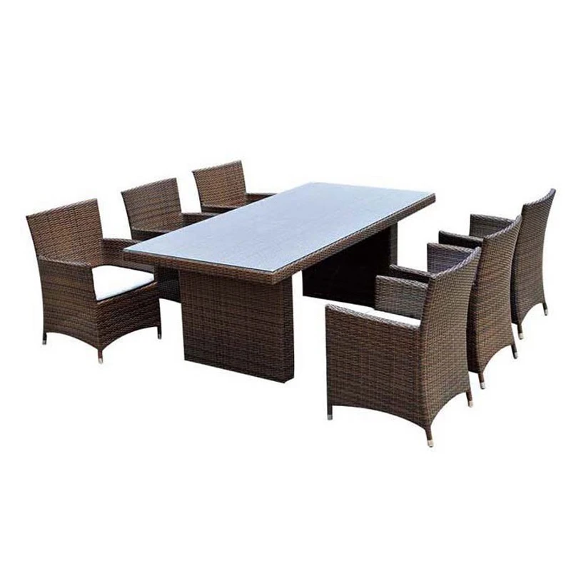 rattan metal and glass garden furniture outdoor for dinning