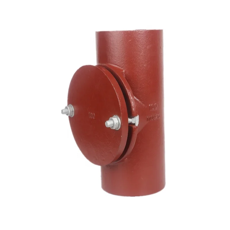 SML EN877 cast pipe fittings short pipe with rectangular/ oval  door high quality with epoxy coated epoxy coated
