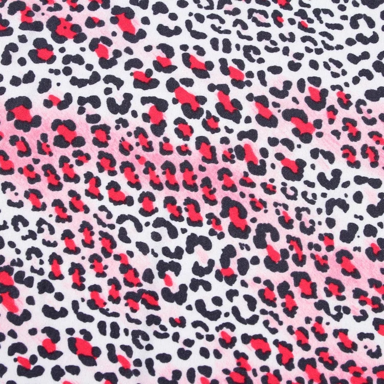 
Leopard printed pattern knitting crepe textile fabric 96 terylene 4 spandex 