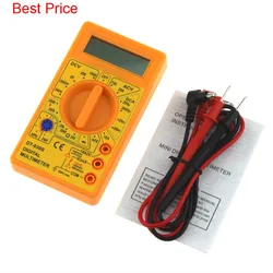 DT830B LCD Digital Multimeter AC/DC 750/1000V Voltmeter Ammeter Ohm Tester Meter Digital Multimeter Black Yellow
