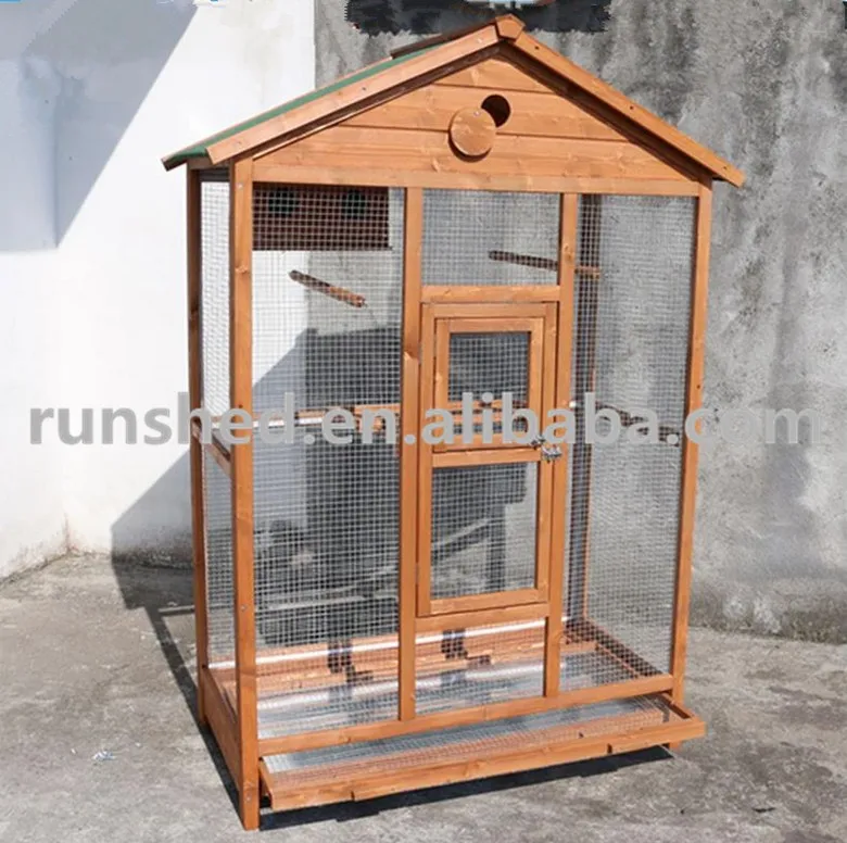 Wholesale Large Bird Cage Outdoor Wooden Bird House Cages Aviaries For Parrot Birds Cages