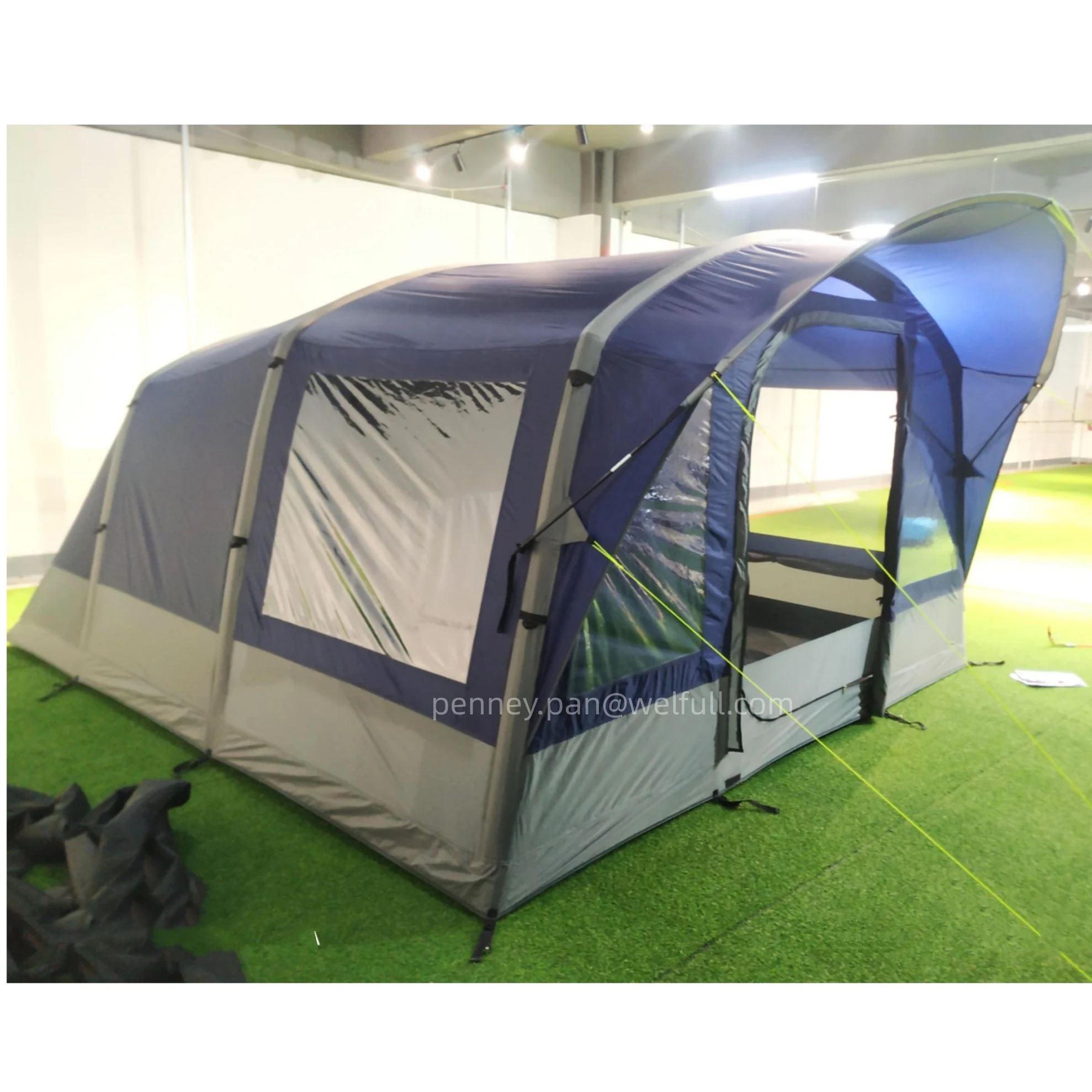 4 Person Large Outdoor Camping Waterproof Double Layer Automatic Air Inflatable Tunnel air pole tent