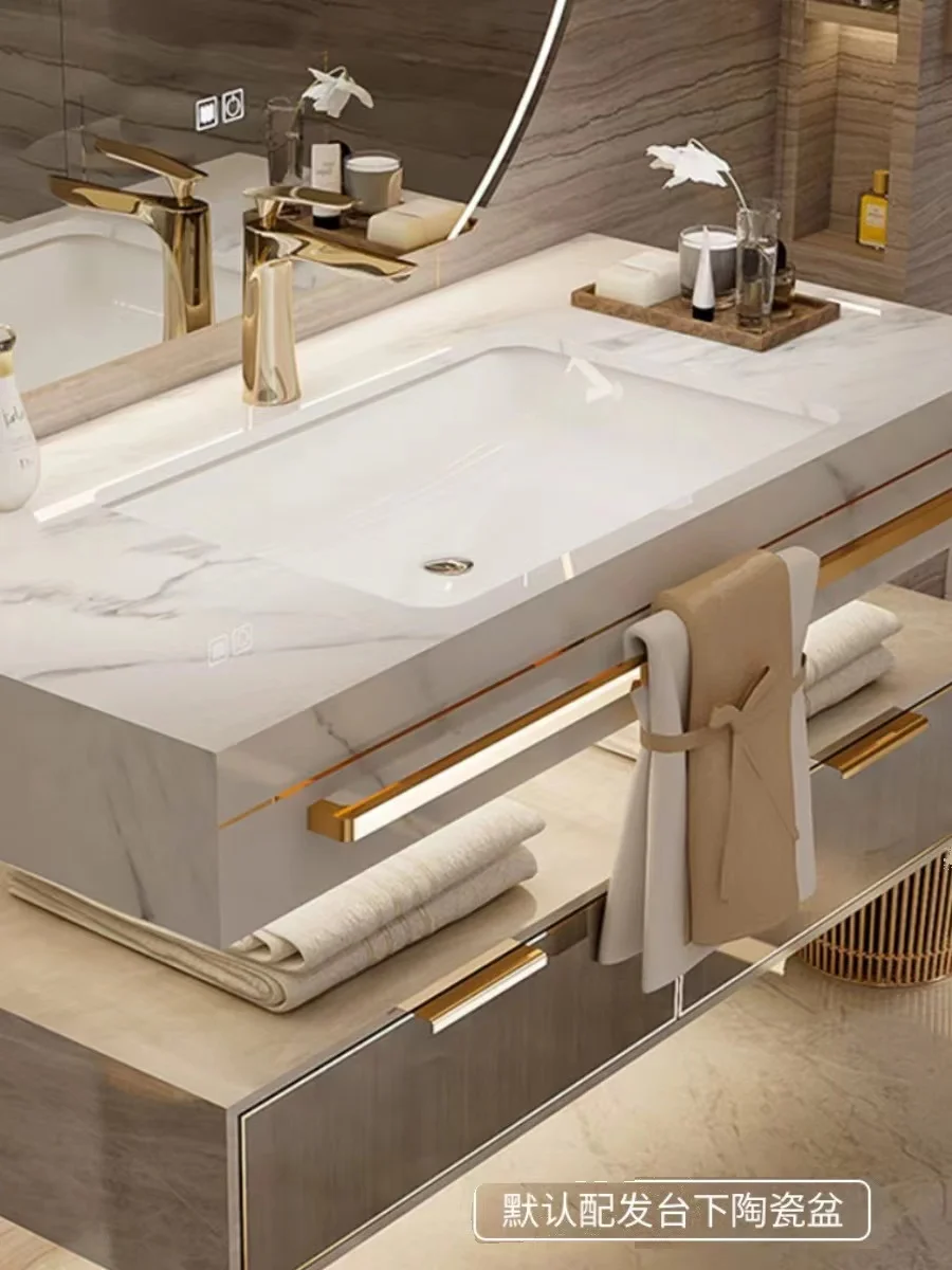 Luxury Floating designer bathroom cabinet vanities furniture sinks Wall Mounted designs double washing basin set