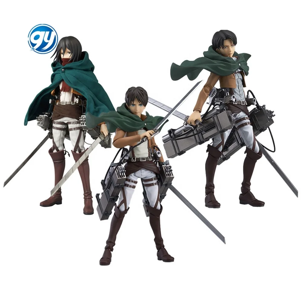 Mikasa Ackerman 203 Levi Ackerman 213 Movable Assemble GY Figma Attack on Titan Eren Jaeger Action Figure Figurine Model Toy PVC
