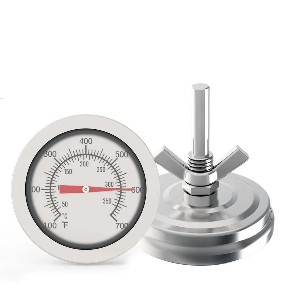 Stainless Steel Oven Grill Bimetal Dial Thermometer Home Kitchen Cooking Baking Meat Scale Screw Temperature Function