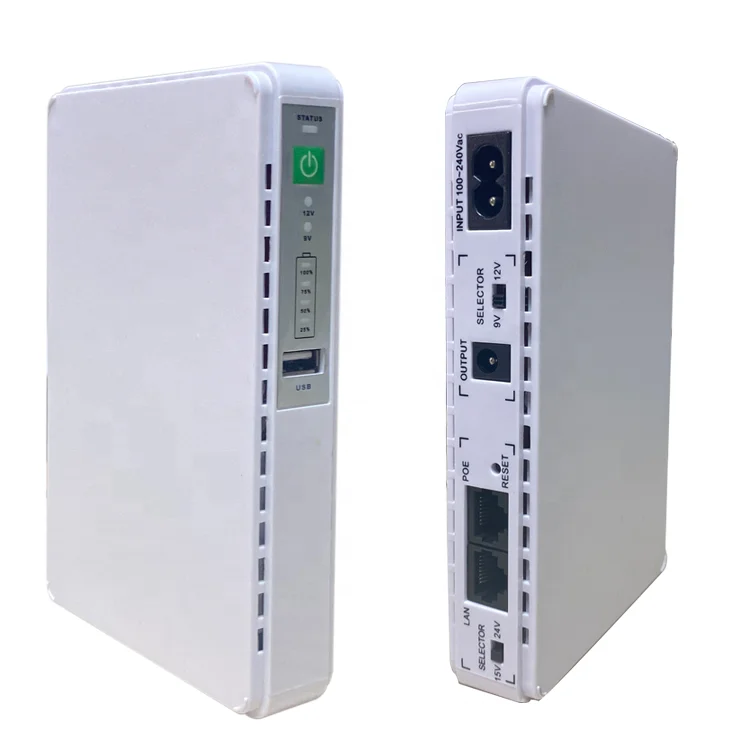 Fanshine Hot Sell Mini UPS For Wifi Router Mini DC UPS 12W 18W 5V/9V/12V/15V/24V Mini UPS With POE
