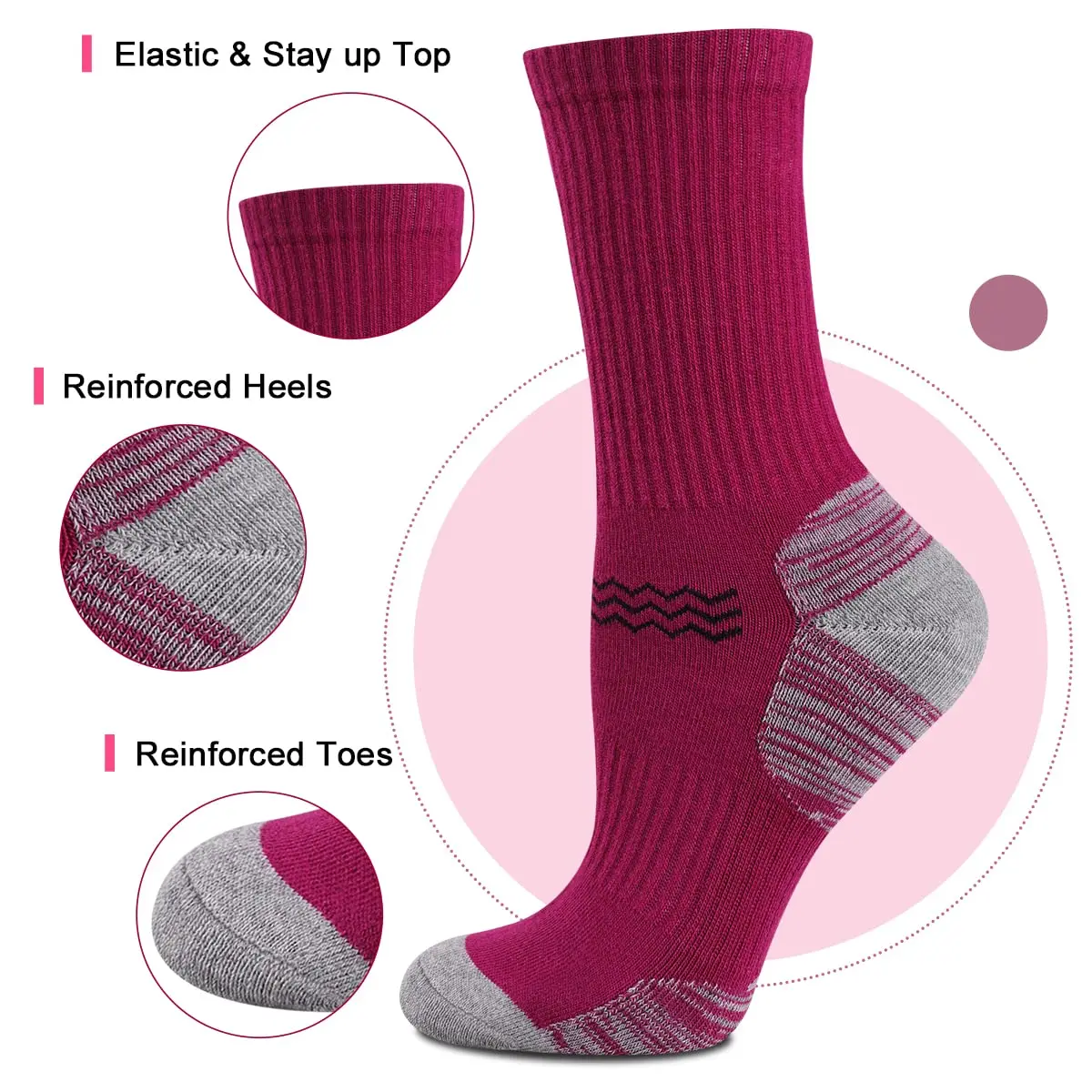 Outdoor Trekking Crew Cushion Walking Compression Running Sock Sport Run Womens Custom Logo Hiking Socks