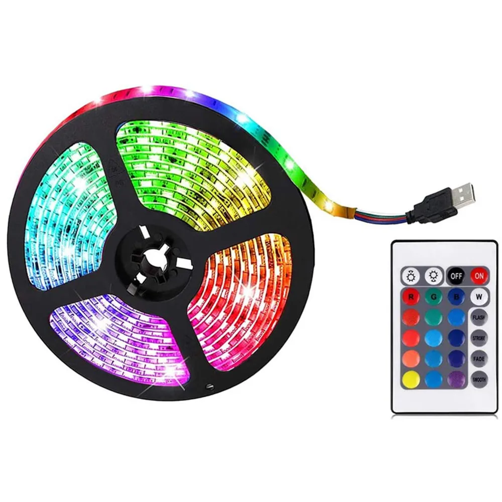 24 Keys IR Remote Control Smart 5050 RGB Color Changing Tape Lights strips