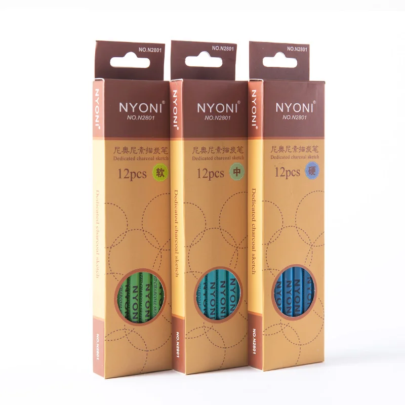 Nyoni soft medium hard drawing sketching charcoal pencil set