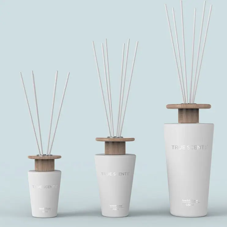 100Ml 150Ml 200Ml 250Ml 500Ml Round Reed Diffuser Glass Bottle Aroma Diffuser Reed Sticks With Packaging
