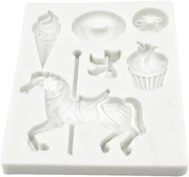 Food-grade fondant Silicone Mold Carousel Ice Cream Bar Ice cream Cone Cake Mold DIY chocolate dessert silicone resin mold