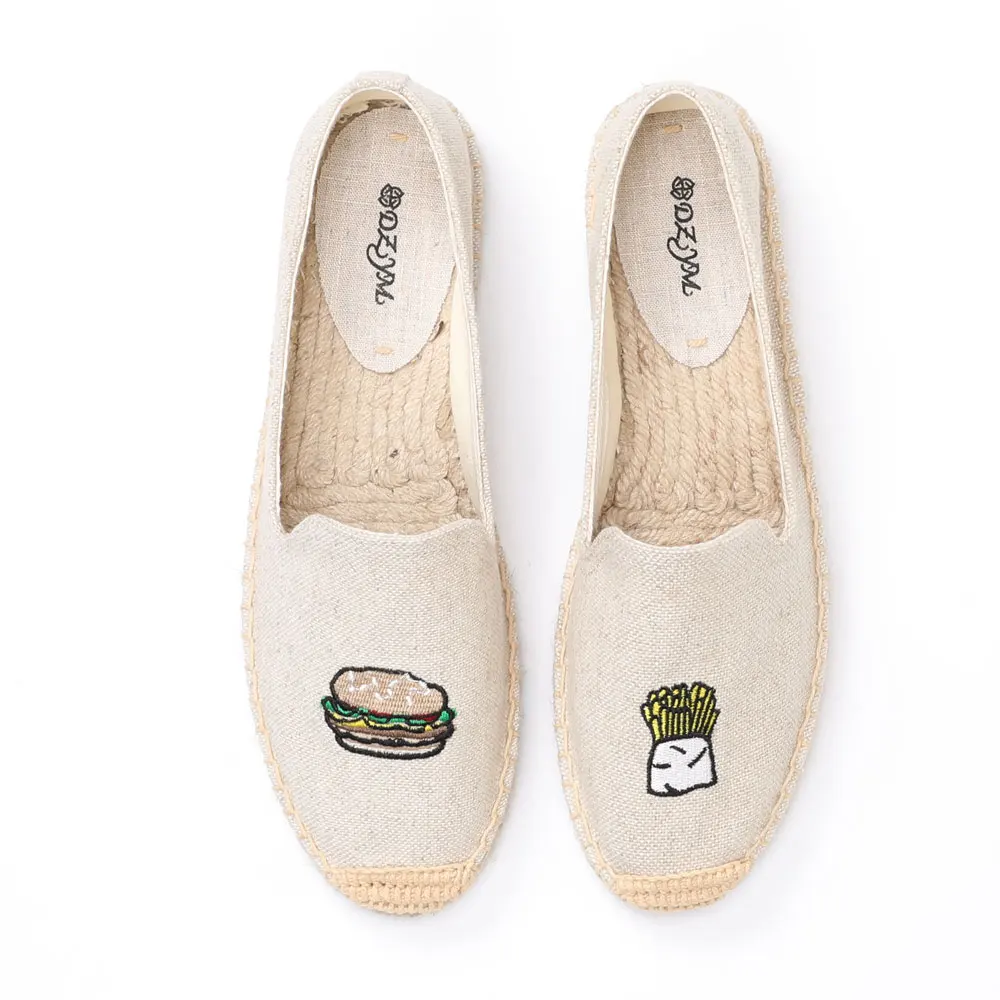Original Fashion High Quality Thick Sole Fashion Designer Low Feet Flat Women White Casual Espadrilles