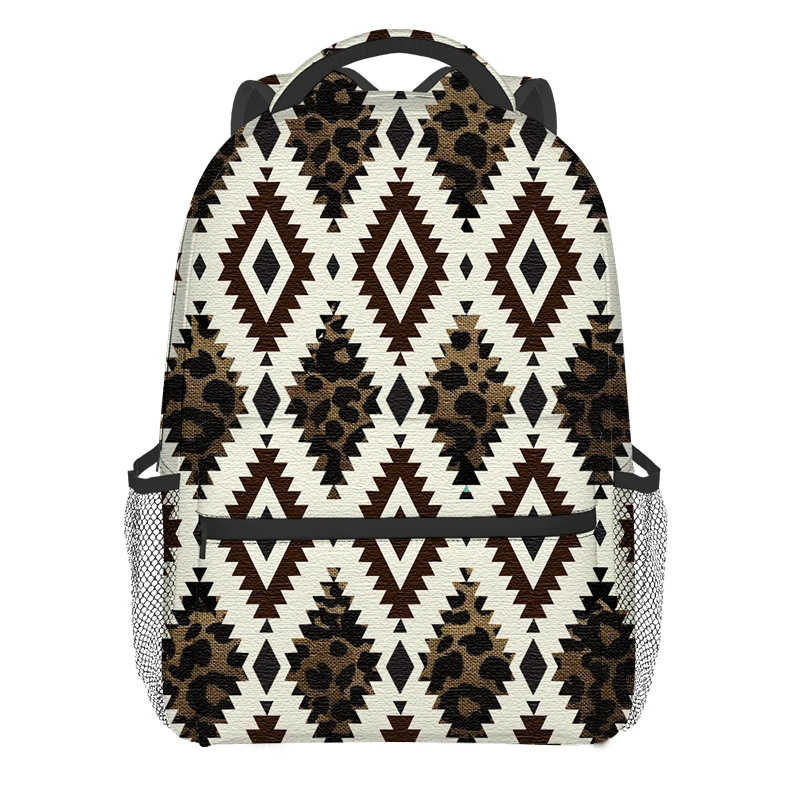 Custom Design Western Style Cow Print Aztec Leopard Backpack