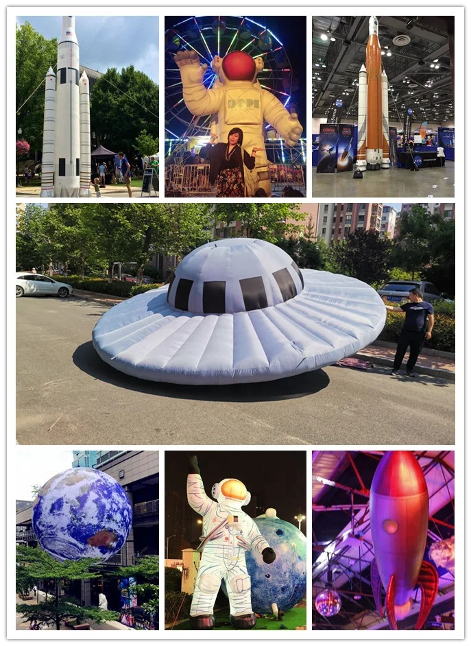 Outdoor giant inflatable astronaut spaceship rocket ship UFO balloon for stage decoration