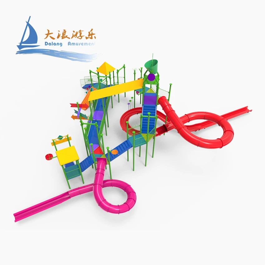 Dalang Factory Price Outdoor Playground Equipment For Amusement Park Water Rides Fiberglass Slide Long Lifetime Good Quality