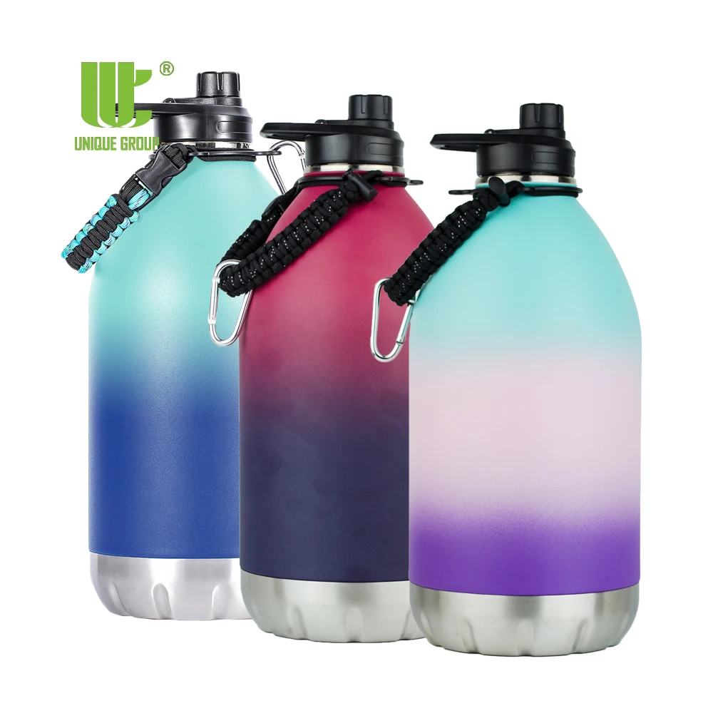Unique Group One Gallon 128oz Vacuum Insulated Jug Insulated Beer Growler 18/8 Food Grade Stainless Steel Water Bottle