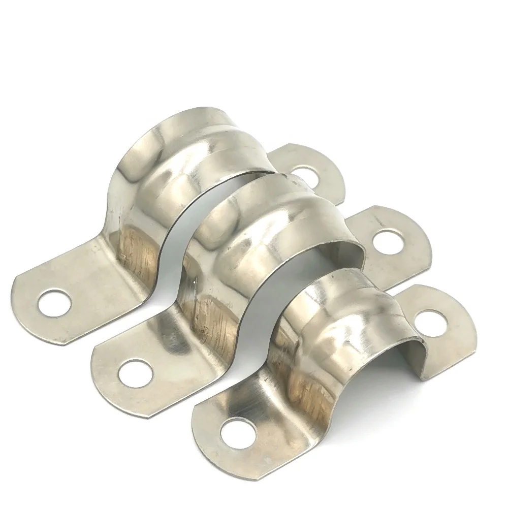 
Galvanised U type saddle hose clamp for pipe clip with round hole 