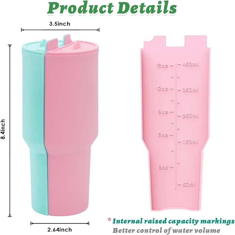 Reusable Silicone Double Inner Cup Section Tray for  40 oz Stanley Tumbler