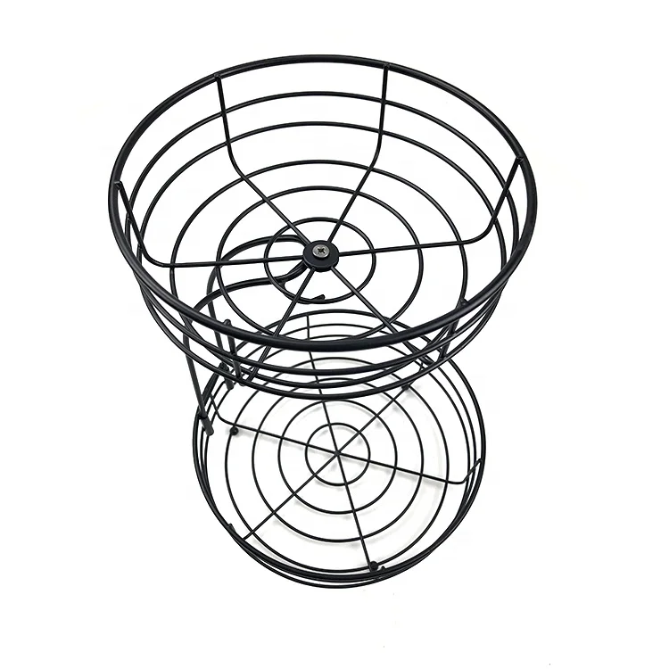 2 Tier  Countertop Organizer Vegetable  Holder Rack Kitchen Storage Fruit Basket With Banana Hook