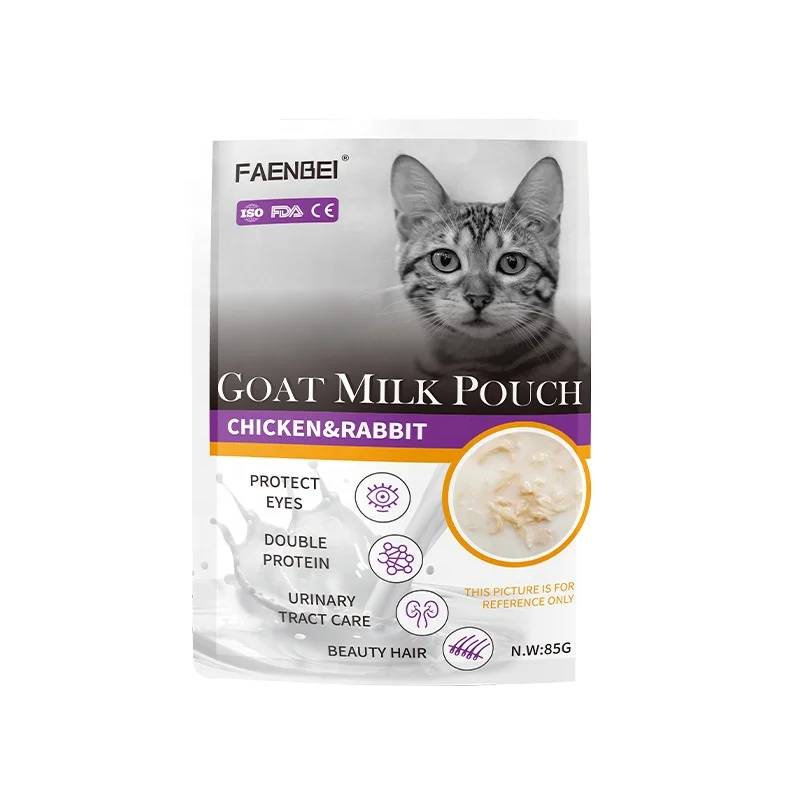 Pet Wet Food Cat Goat Milk Pouch Wet Staple Food Pouch Pet Goat Milk 85g