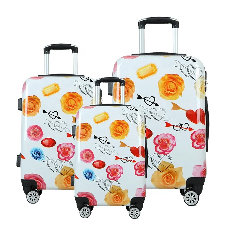 LONDON BUS printed PC+ABS 3 Pcs UK flag printed hard luggage suitcases luggage