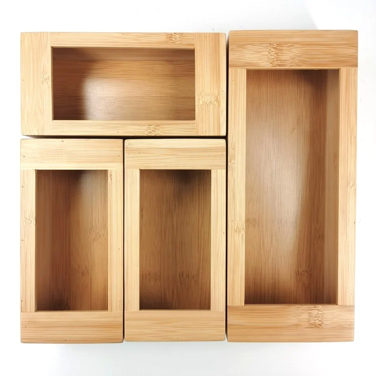 Adjustable  4 Pieces Set Kitchen Drawer Organizer Ziplock Bag Storage Organizer Box Food Storage Bag Organizer Holders