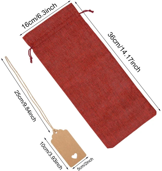 Environmental natural  jute burlap drawstring bags for wine gunny bangladesh pouch