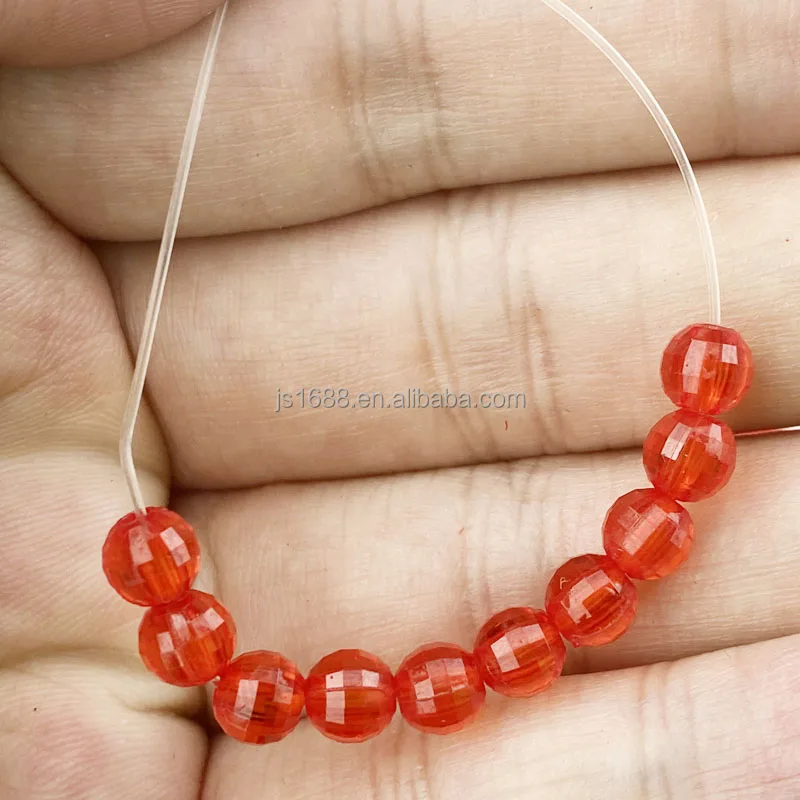 6-20mm Transparent colorful Round 96 Faceted earth Acrylic Beads for handmade bag Making curtain jewelry accessories wholesale