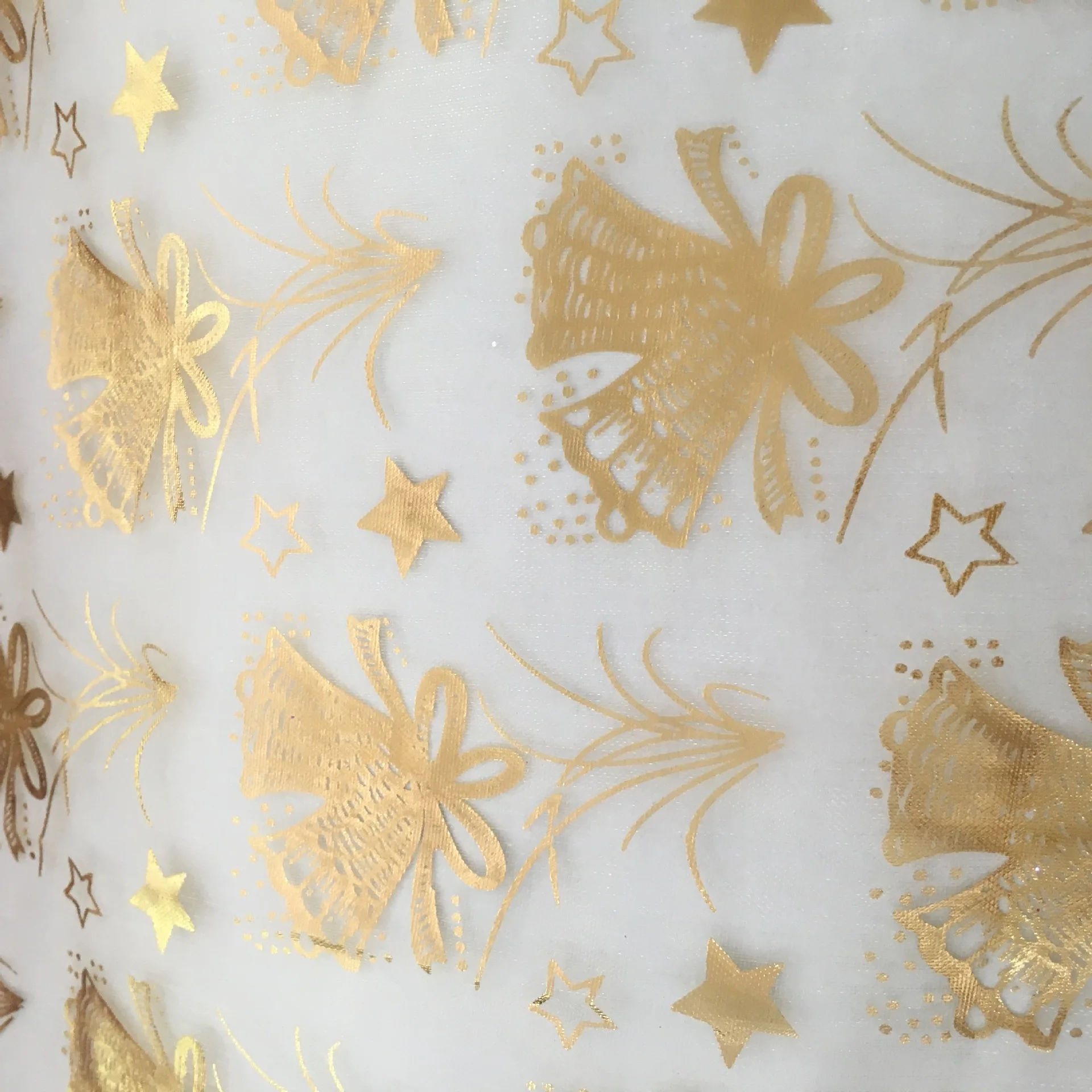 Factory Direct Sale Glitter Fabric Christmas Pattern Jewelry Packaging Organza Roll For Flower