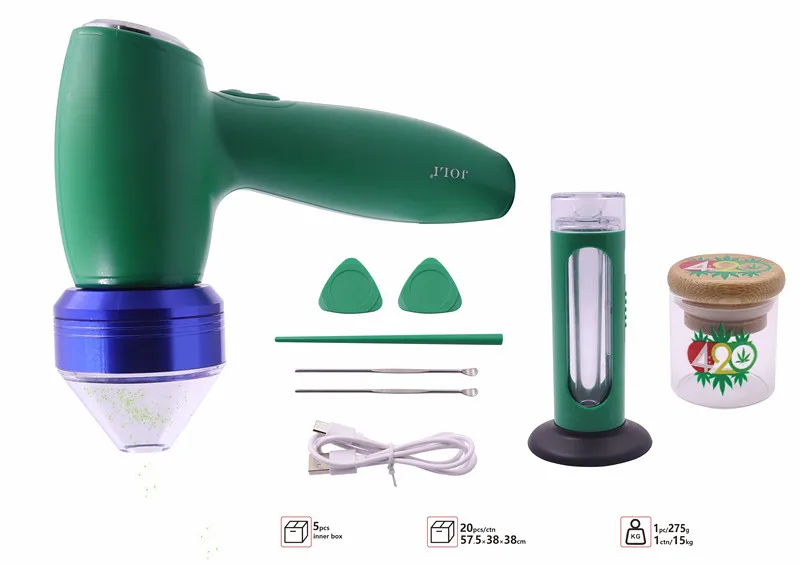 New Hair dryer Style 2200mAh Powerful Electric Grinder kit with Filter Cone Holder Smoking accessories