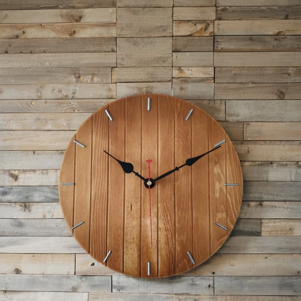 Classic Wooden Clock Round Minimalism Wall Clock Best For Home Living Room Decorative Design Wood Wall Clock