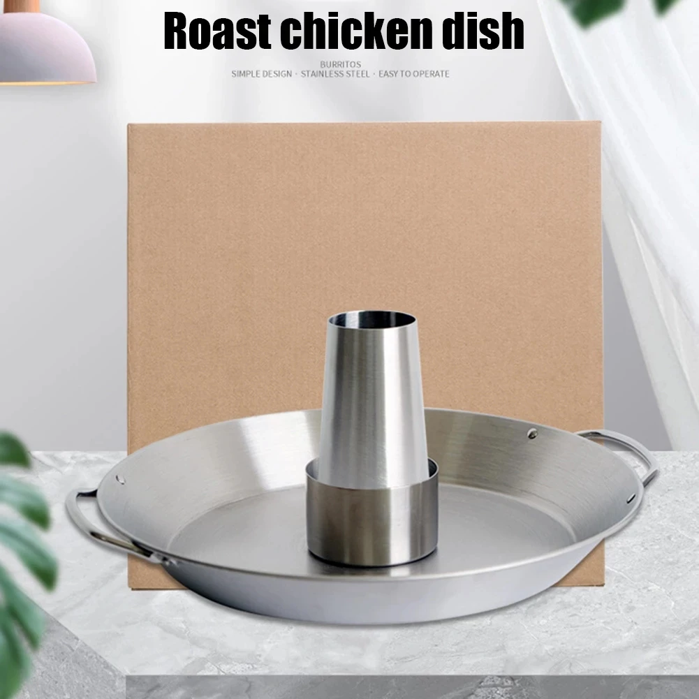BBQ Beer Wine Chicken Roaster Stainless Steel Vegetable Snack Dish Barbecue Tools Outdoor Beer Chicken Holder Stand
