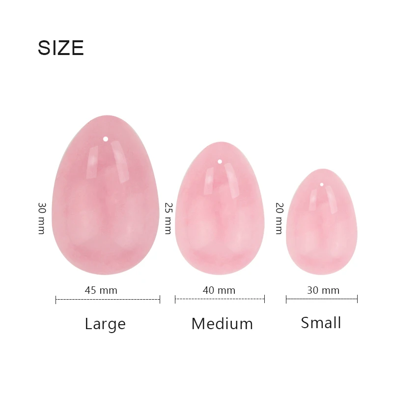 Drilled 3 Sizes Yoga Training Muscles Amethyst Jade Rose Quartz Kegel Exercisers