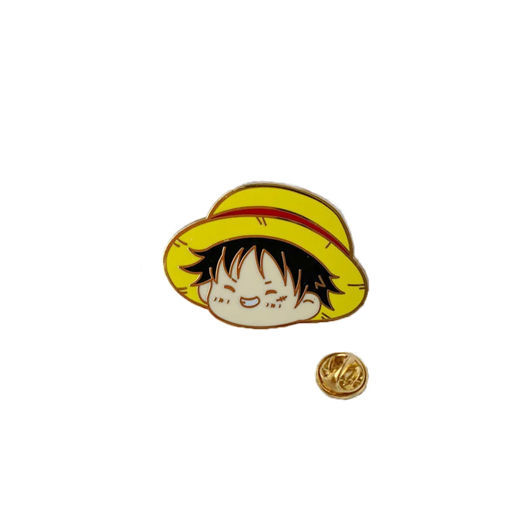 High Quality Animation Wearable Pirate King Cute Lapel Metal Badge Pin