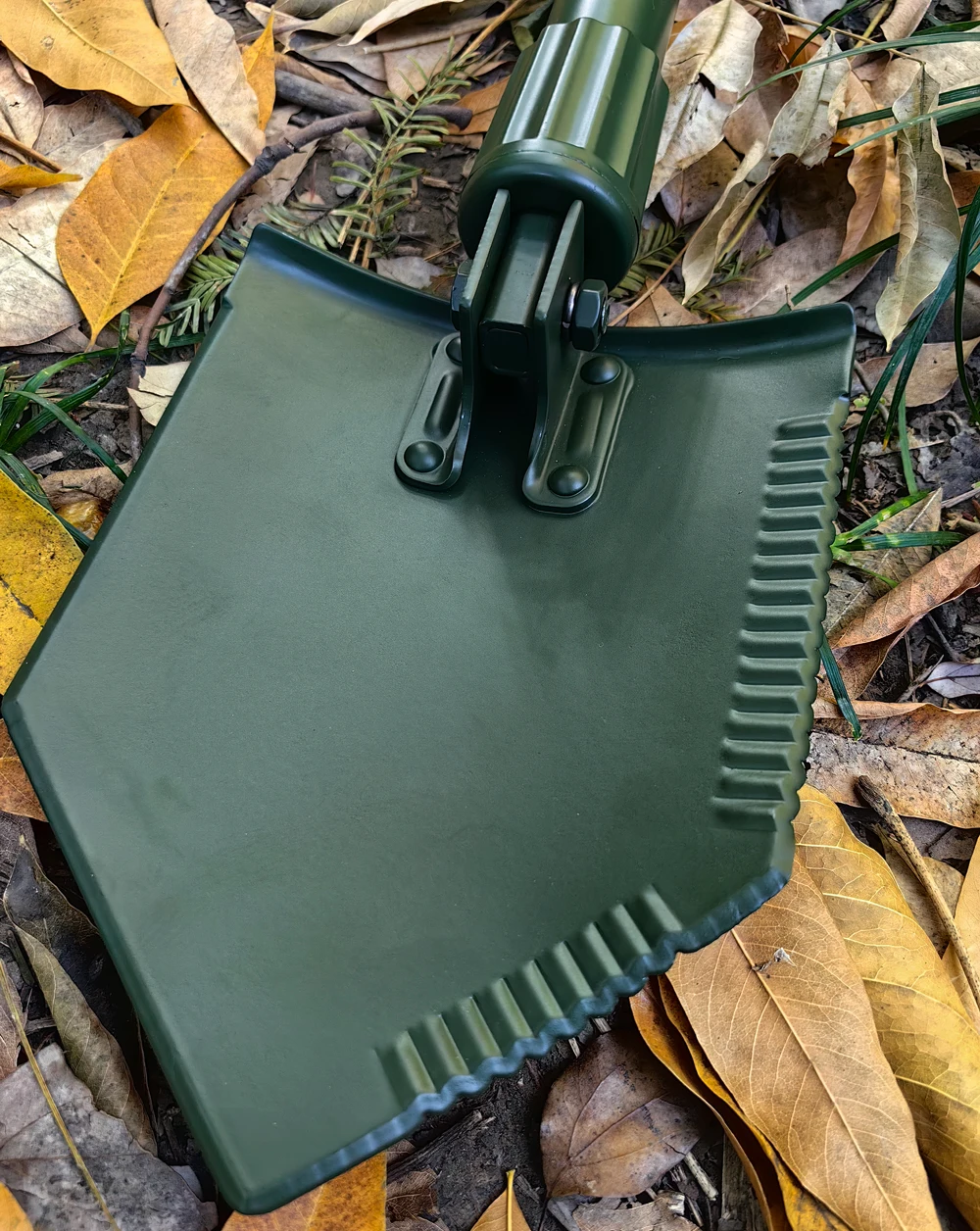 Tri-Fold Survival Shovel, Camping, Gardening, Beach Shovel  Heavy Duty Carbon Steel Entrenching Tool Folding Shovel