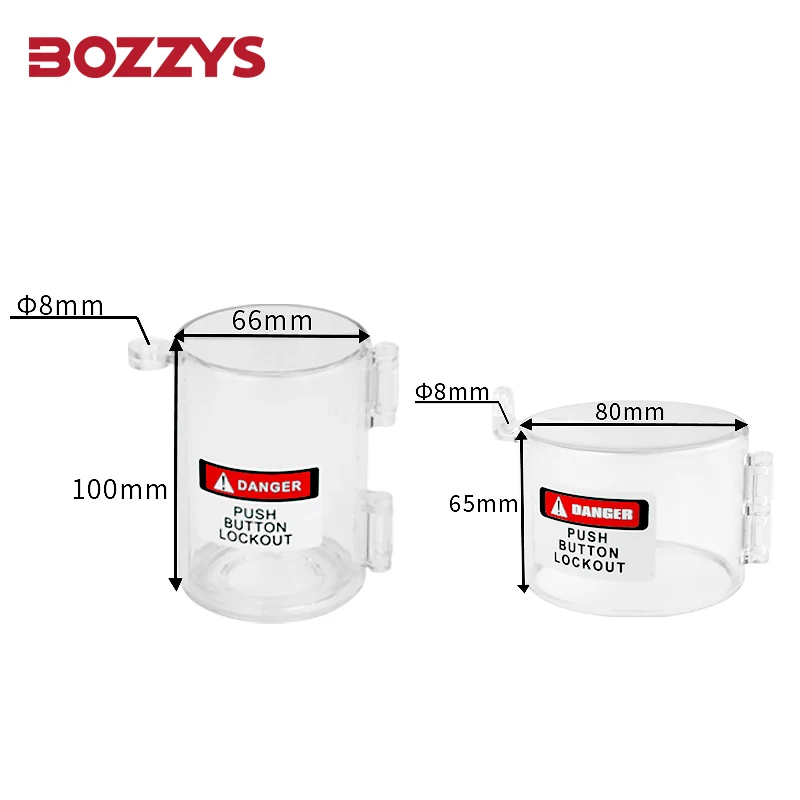 Removable Transparency Glass Resin PC Push Button Lockout Cover With mounting base Suitable for Emergency Stop Push Button