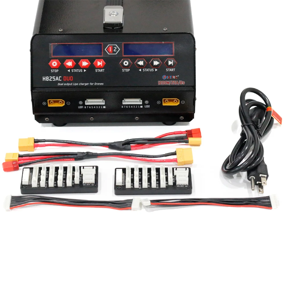 HTRC H825AC DUO 1-8s Lipo/Lihv Battery Balance Charger 1200W 25A Dual Output for Drone RC Toy Lipo Battery Balance Charger