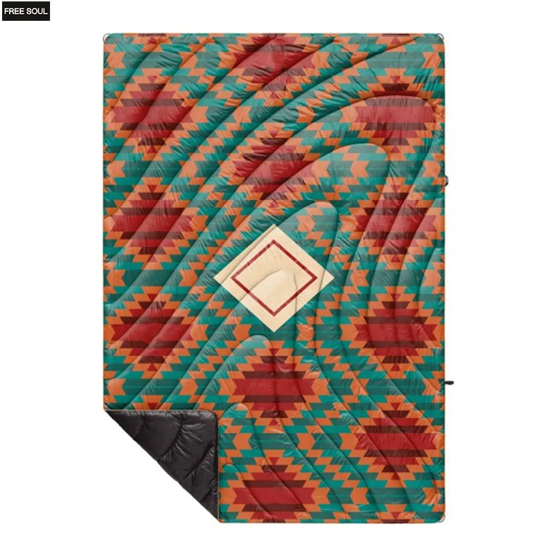 Oeko Wholesale Custom Design Digital Printing Portable Wearable Indoor & Outdoor Down puffy blanket