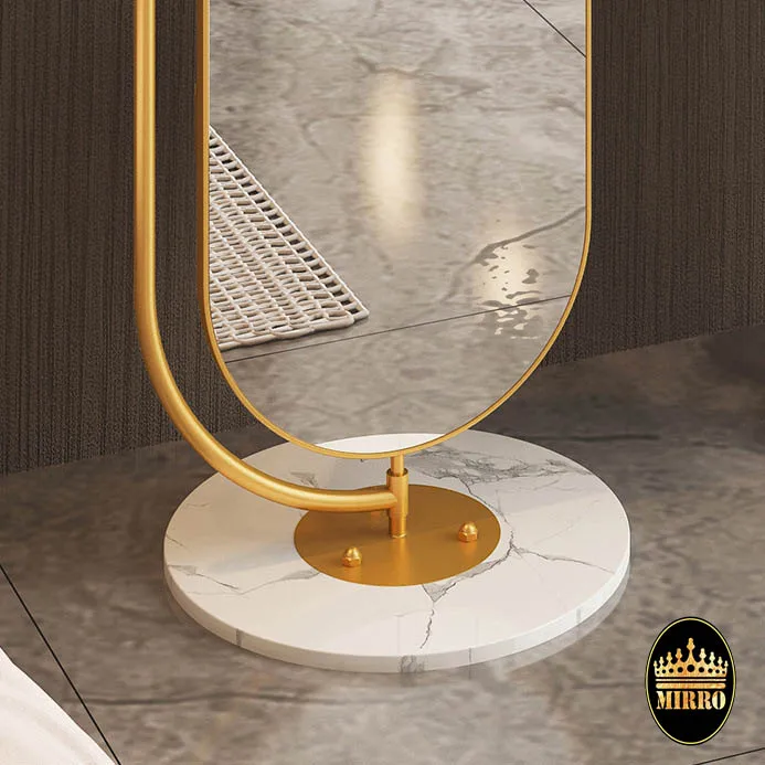Modern Multifunctional Rotatable Metal Frame Bedroom Floor Standing Dressing Mirror Miroir With Coat Rack Hat Rack Storage