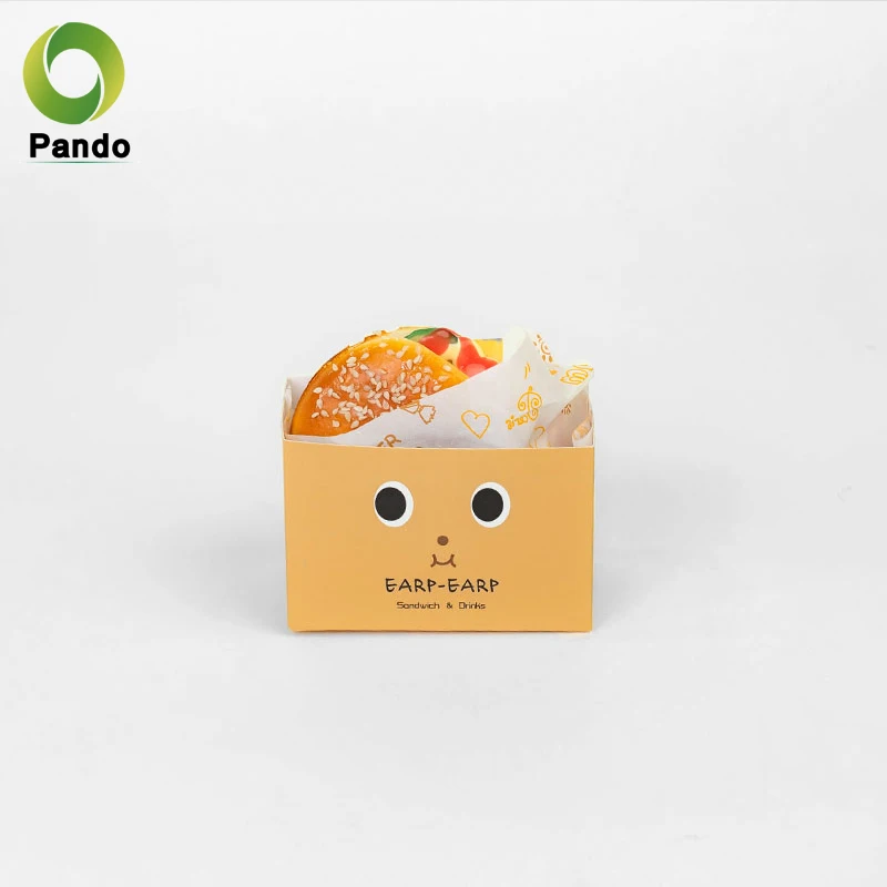 Custom Logo Wholesale Paper Packaging Egg Drop To Go Fast Food Takeaway Sandwich Box Disposable