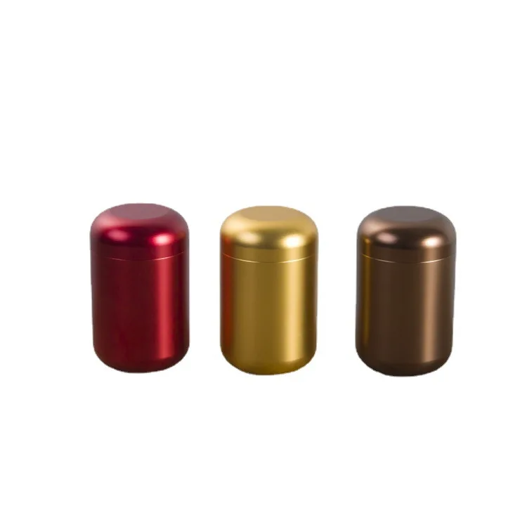 Anodized Aluminium Jars With Bamboo Wooden Lids Ergo Large Stash Jar