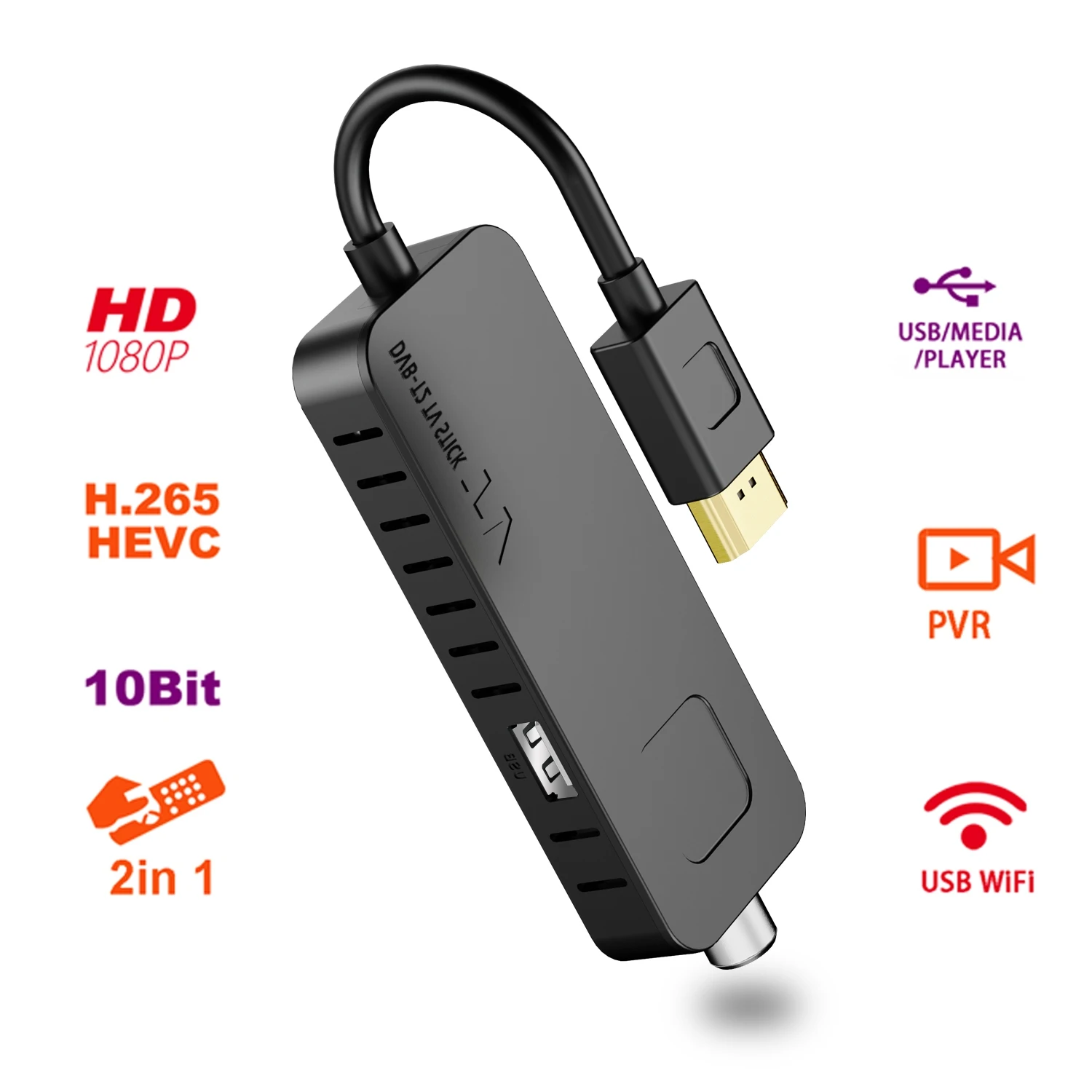 10 лет опыта от производителя противопожарная приставка HEVC бит H.265 DVB T2 USB TV stick приемник