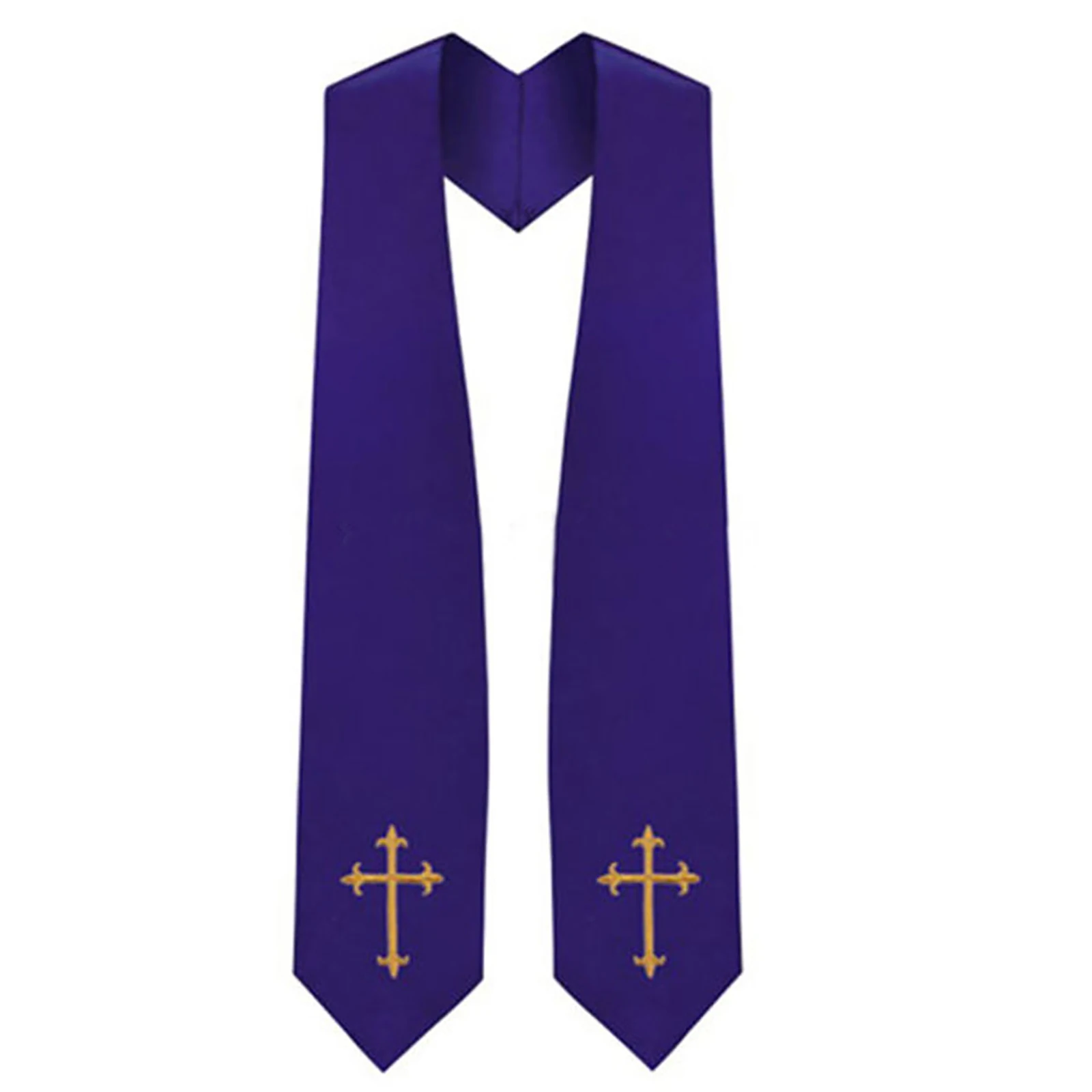 Wholesale Plain Graduation Honor Stole Unisex Sash Shiny Satin Classic Color Stoles for Graduation