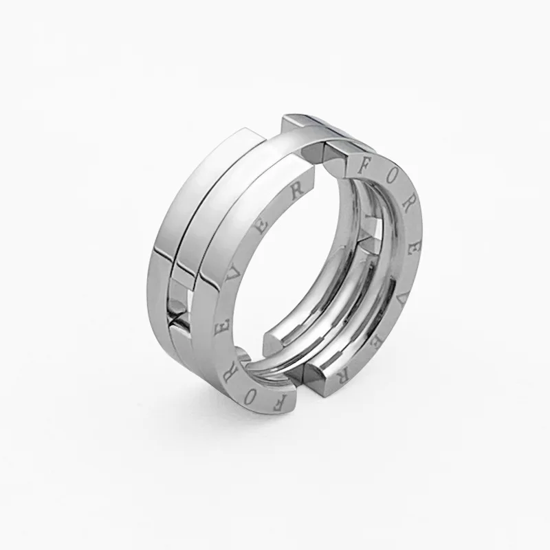Creative Stainless Steel Kiss Fish Rings Forever Love Couple Can Be Deformable Ring Jewelry