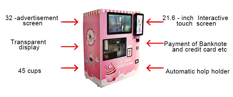 self service soft ice cream vending machine