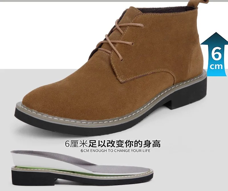 Inner Heightening 6CM Martin Boots plus Size 37-46 suede leather Chelsea Boots